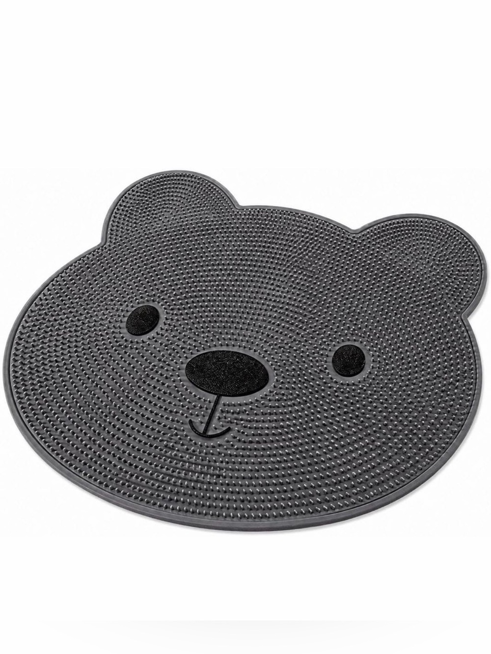 Large Shower Foot Scrubber Mat with Suction Cups, Gray Bear, NEW